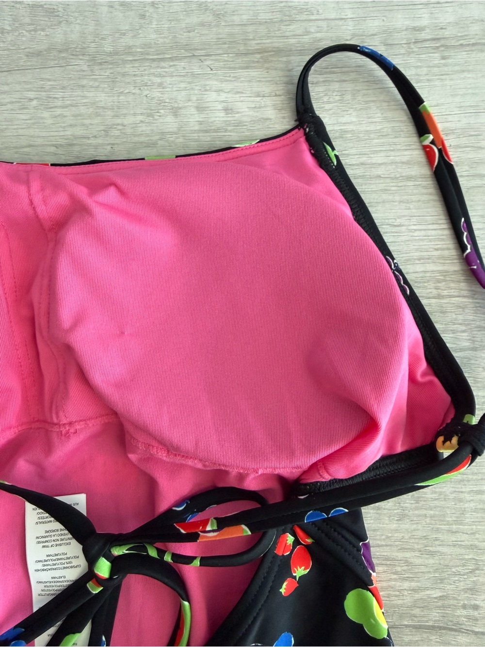 Kate Spade Women's Black & Colorful Fruits One Piece Tie Swimsuit Size Small - Picture 10 of 11